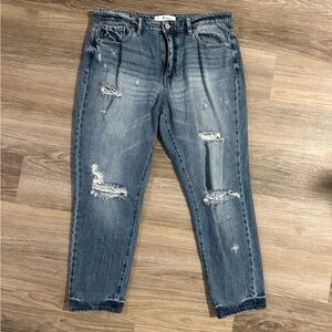 Distressed Blue Jeans